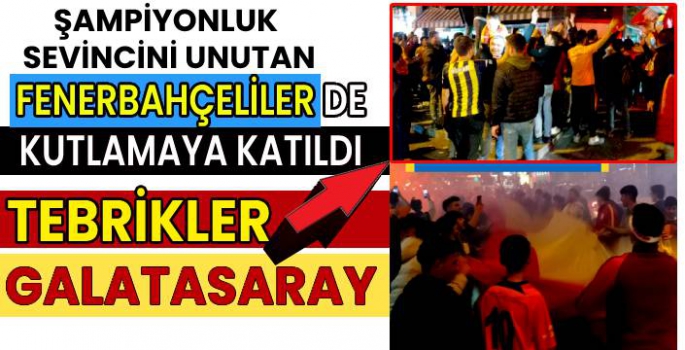 Galatasaraylı taraftarlar şampiyonluğu kutluyor