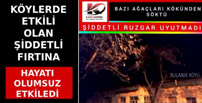 Gece Saatlerinde Şiddetli Fırtına Etkili Oldu