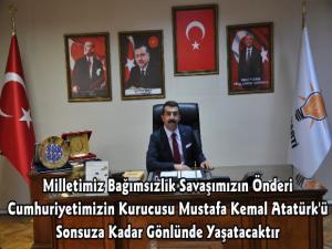 Başkan Adem Çalkın'dan 10 Kasım Mesajı