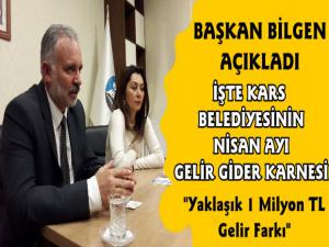 Başkan Bilgen Kars Belediyesinin Nisan Ayı Gelir Gider Tablosunu Açıkladı