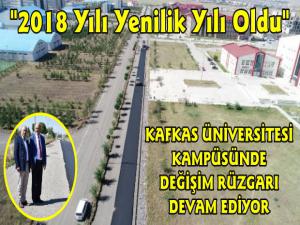 Kafkas Üniversitesi Kampüs Yollarını Sıcak Asfalt Yapıyor