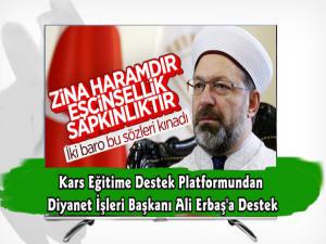 Kars Eğitime Destek Platformundan Diyanet İşleri Başkanı Erbaş'a Destek