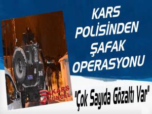 Kars Polisinden Şafak Operasyonu, Çok Sayıda Gözaltı Var