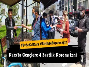 Kars'ta 20 Yaş Altı Gençlere Dört Saatlik Korona İzni