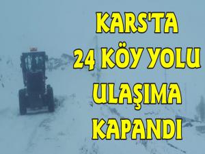 Kars'ta 24 Köy Yolu Ulaşıma Kapandı