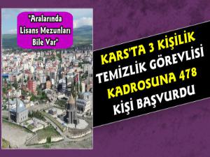 Kars'ta 3 Kişilik Temizlik Personeli Alımına 478 Kişi Başvurdu