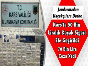 Kars'ta 50 Bin Liralık Kaçak Sigara Ele Geçirildi