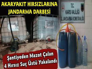 Kars'ta Akaryakıt Hırsızlarına Operasyon 4 Gözaltı