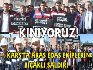 Kars'ta Aras Edaş Çalışanları, Mesai Arkadaşlarına Yapılan Bıçaklı Saldırıyı Kınadı