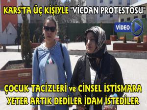 Kars'ta Çocuk İstismarı ve Kadın Cinayetleri İçin Protesto Gösterisi