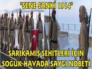 Kars'ta Eksi 15 Derecede Sarıkamış Şehitleri İçin Saygı Nöbeti