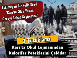 Kars'ta Lojmanlardan Kalorifer Peteği Çalan Üç Hırsız Yakalandı