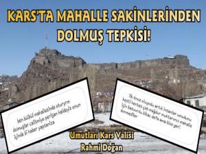 Kars'ta Mahalle Sakinlerinden Dolmuş Tepkisi