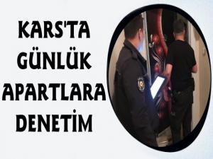 Kars'ta Polis Ekiplerinden Günübirlik Apartlara Denetim