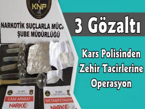 Kars'ta Uyuşturucu Operasyonu 3 Gözaltı