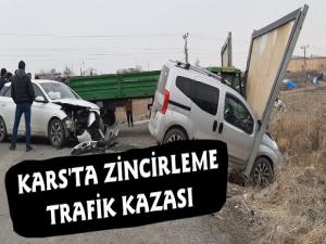 Kars'ta Zincirleme Trafik Kazası