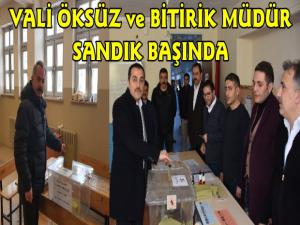 Kars Valisi Türker Öksüz ve Emniyet Müdürü Oy Kullandı