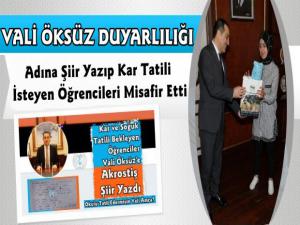 Tatil İsteyen Öğrencileri Vali Öksüz Kırmadı Makamında Kabul Etti