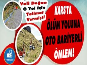 Kars'ta Ölüm Yoluna Oto Bariyerli Önlem