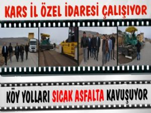 Selim'de Köy Yollarına Sıcak Asfalt