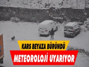 Kars'ta Kar Yağışı Devam Ediyor