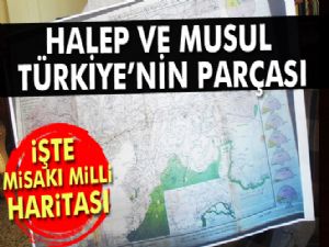 Halep ve Musul'u Türkiye'nin parçası gösteren Misakı Milli haritası bulundu