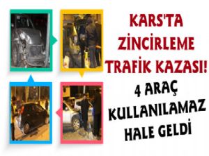 Kars'ta Zincirleme Trafik Kazası