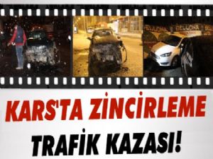 Kars'ta Zincirleme Trafik Kazası