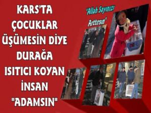 Kars'ta Çocuklar Üşümesin Diye Dolmuş Durağına Isıtıcı Koydu