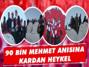  90 Bin Mehmetçiğin Anısına Kardan Heykeller