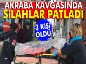 Akraba kavgasında silahlar patladı: 3 ölü