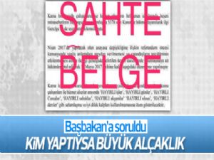 Başbakan'a sosyal medyada dolaşan sahte genelge soruldu