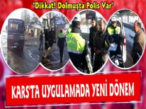 Kars Polisinden Dolmuşlara Sivil Uygulama