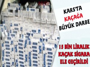 Kars'ta 15 Bin Liralık Kaçak Sigara Ele Geçirildi