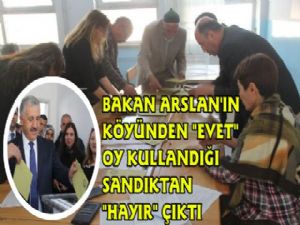 Bakan Arslan'ın Köyü'nden Evet, Sandığından 'Hayır' Çıktı