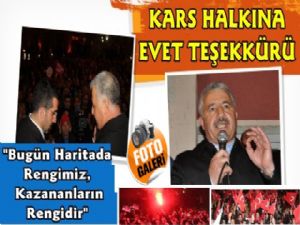 Bakan Arslan'dan Kars Halkına Teşekkür