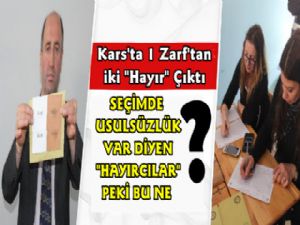 Kars'ta 1 Zarftan iki 'HAYIR' çıktı