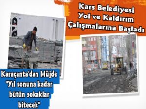 Kars Belediyesi Yol Yapım Çalışmalarına Başladı