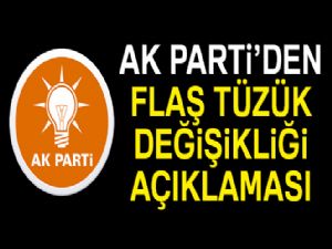 AK Parti'de tüzük değişikliği