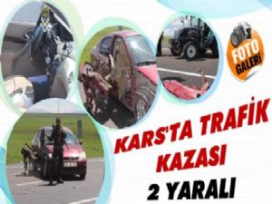 Kars'ta Trafik Kazası: 2 Yaralı