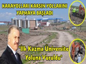 Karayolları Kars'ın Yollarını Yapmaya Başladı