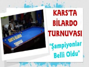 Kars'ta Bilardo Turnuvasının Şampiyonları Belli Oldu