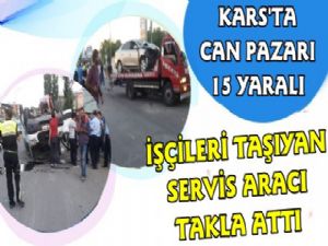 Kars'ta Katliam Gibi Trafik Kazası, 15 Yaralı