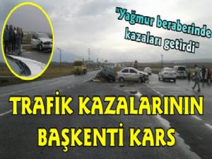 Kars'ta Gurbetçilerin Aracı Kaza Yaptı