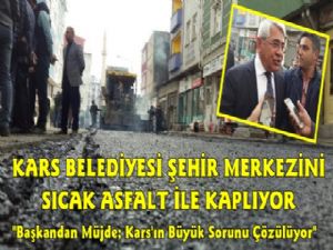 Kars Belediyesi Yollara Sıcak Asfalt Atıyor