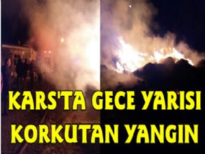 Kars'ta Gece Yarısı Korkutan Yangın