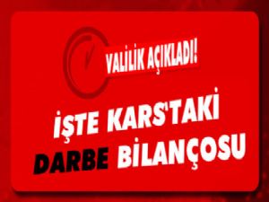 Kars Valiliği Darbe Bilançosunu Açıkladı!