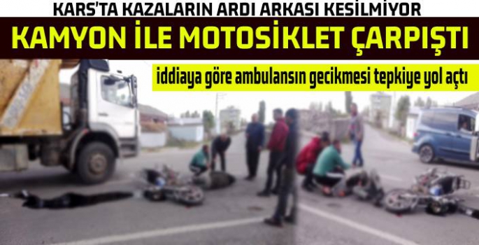 Hafriyat Kamyonu ile Motosiklet Çarpıştı!