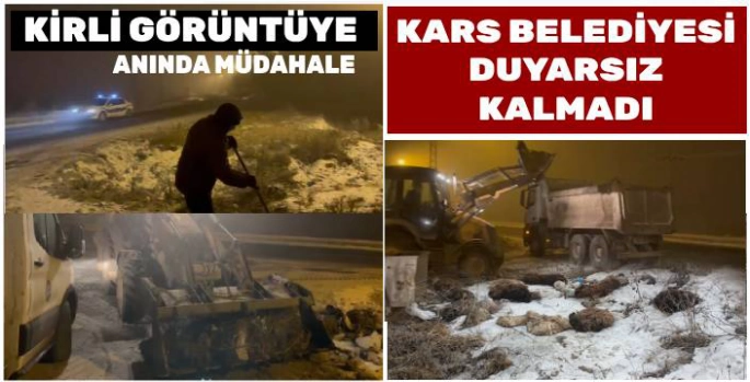 Kars Belediyesi'nden Kirli Görüntüye Anında Müdahale