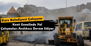 Kars Belediyesi Yol Onarım Çalışmaları Devam Ediyor